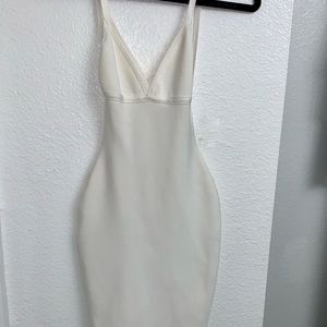 LA Femme white midi Bodycon dress